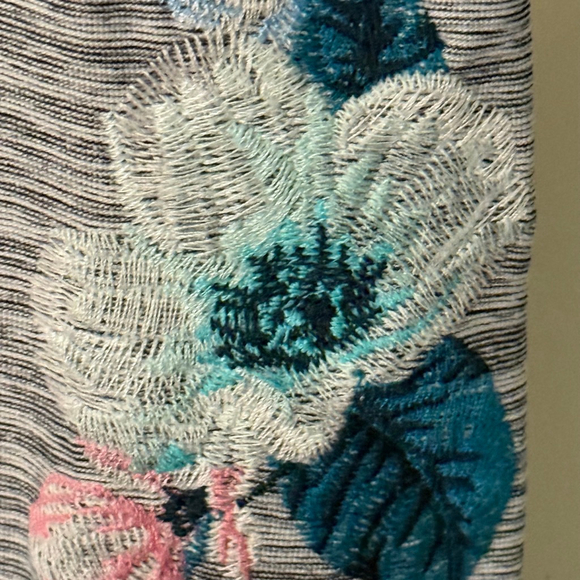 PINK Victoria’s Secret Ultimate Leggings Heather Gray Floral Embroidered - Picture 4 of 8